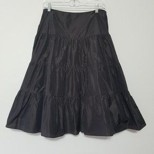 Z by Zelda 100 Silk Pleated Tiered Midi Skirt 8